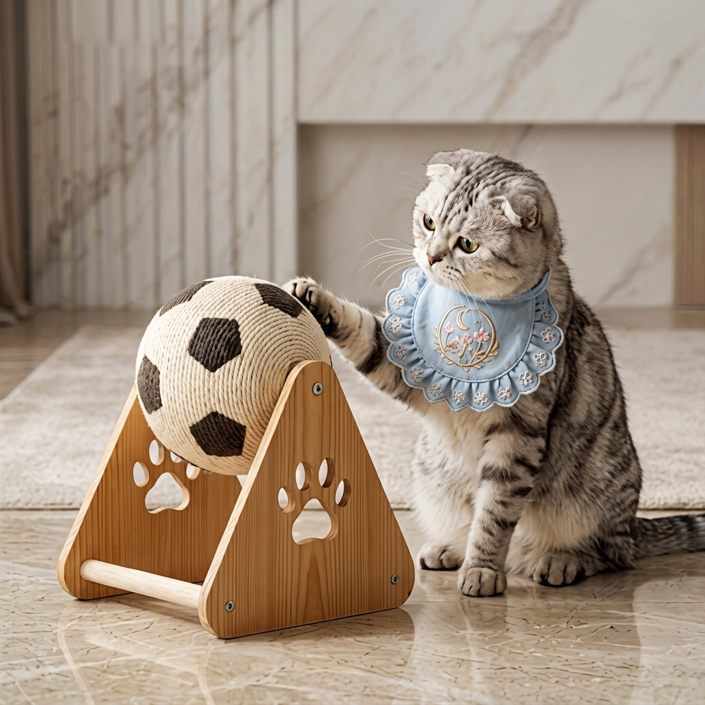Mini Football Cat Exercise Training Toy Stand