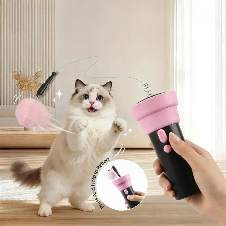 One Click Retractable Electric Cat Teaser Wand